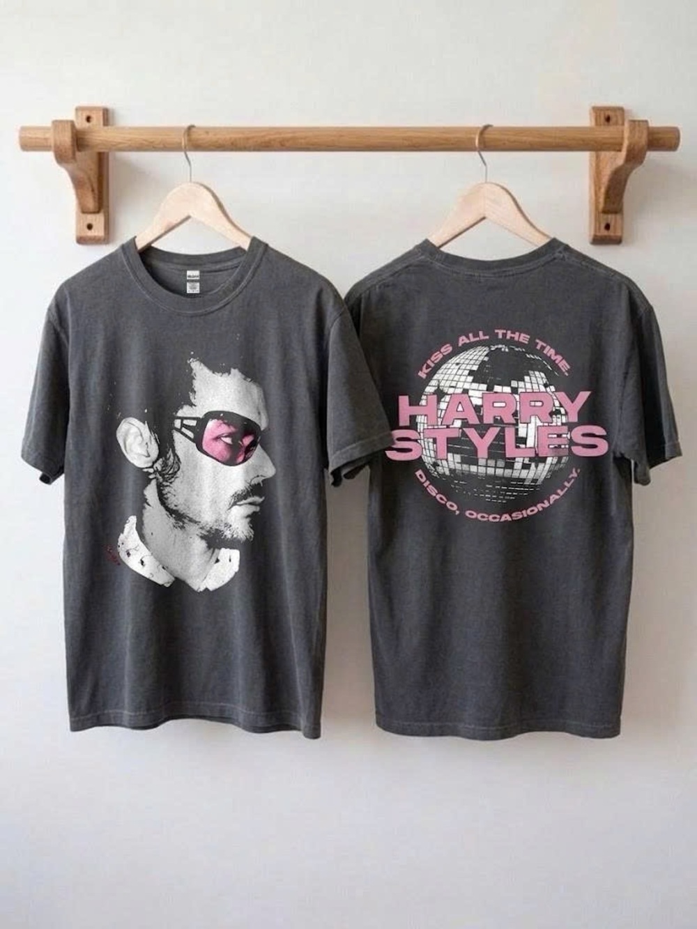 Harry Styles Love On Tour Graphic Tee Charcoal Gray Disco Ball | Reprint